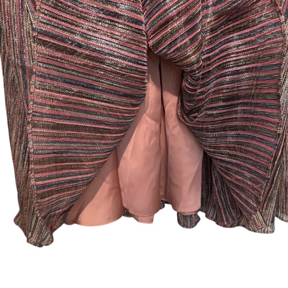 Catherine Deane NWT NIkola Pleated Empire Goddess Metallic Stripe Dress Size 0‎ - Picture 5 of 12